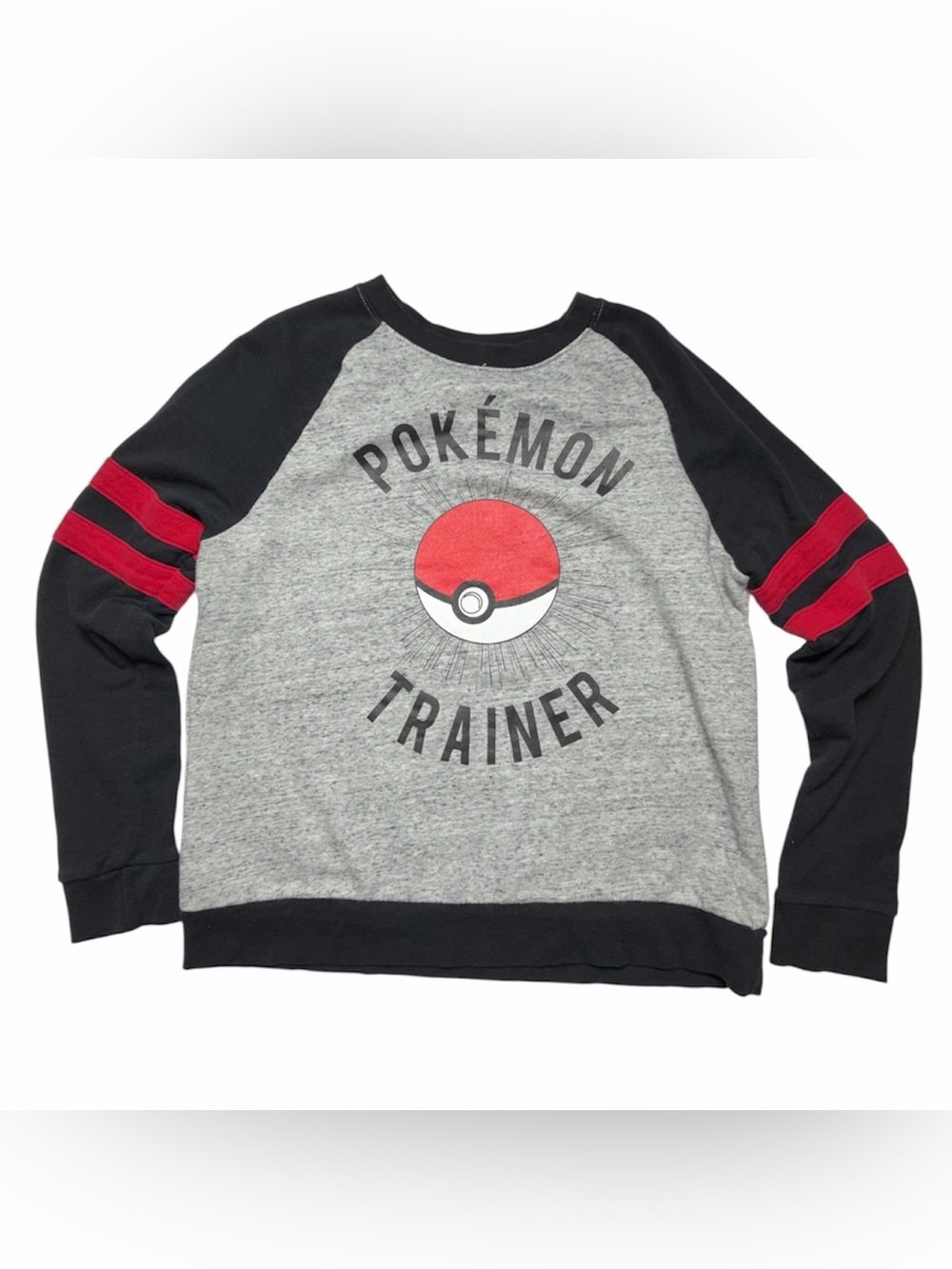 Mighty Fine Pokemon Trainer Pokeball Pullover Sweatshirt Adults Large Gray